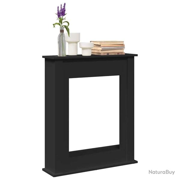 Cadre de chemin�e noir 75x20x87,5 cm bois d'ing�nierie