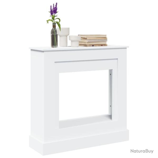Cadre de chemin�e blanc 90x30x90 cm bois d'ing�nierie