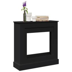 Cadre de chemin&eacute;e noir 90x30x90 cm bois d'ing&eacute;nierie
