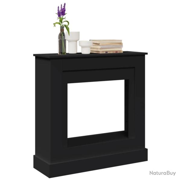 Cadre de chemin�e noir 90x30x90 cm bois d'ing�nierie
