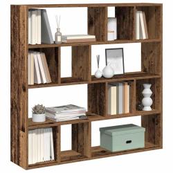 Biblioth&egrave;que/S&eacute;parateur de pi&egrave;ce vieux bois 105x24x102 cm