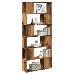 Biblioth&egrave;que/S&eacute;parateur de pi&egrave;ce vieux bois 80x24x186 cm