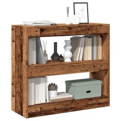Biblioth&egrave;que/S&eacute;parateur de pi&egrave;ce vieux bois 80x30x72 cm