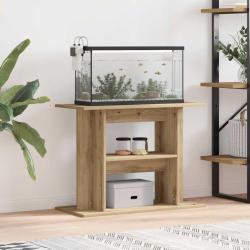Support d'aquarium Ch&ecirc;ne artisanal 80x35x60 cm Bois d'ing&eacute;nierie