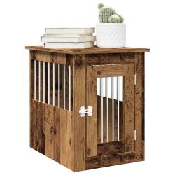 Meuble de cage chien vieux bois 45x62x59 cm bois d'ing&eacute;nierie