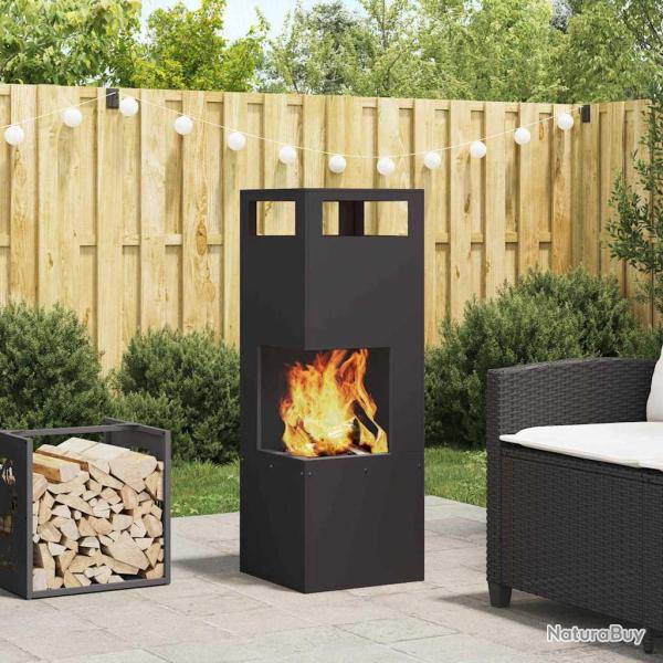 Bassin de feu Noir 35 x 35 x 100 cm Acier patin�