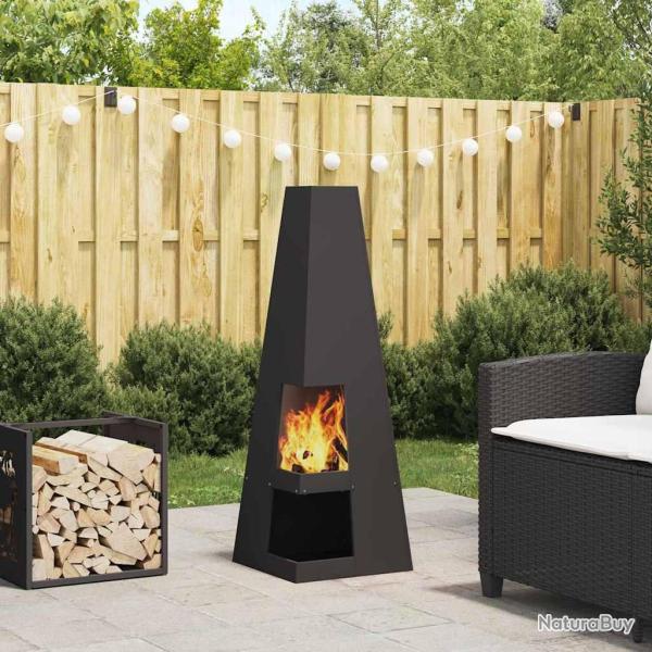 Brasero Noir 35 x 35 x 100 cm Acier patin�
