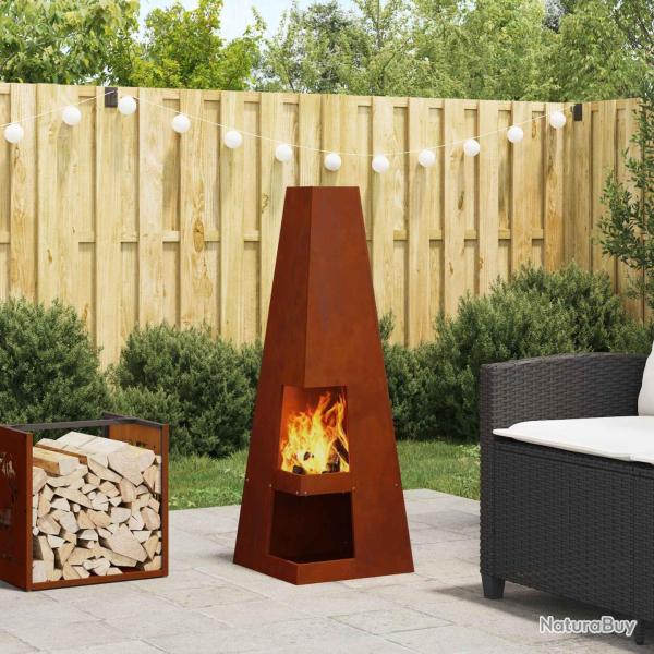 Braise Marron 35 x 35 x 100 cm Acier Corten