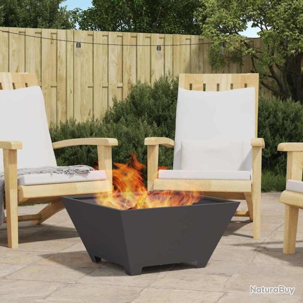 Bassin de feu Noir 60 x 60 x 30 cm Acier patin�