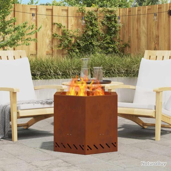 Bol de feu sans fum�e Rouill� 58 x 58 x 51 cm Acier patin�