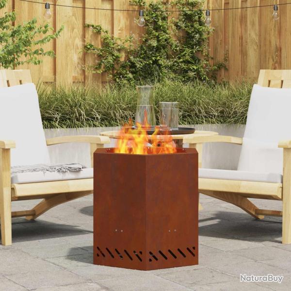 Bol de feu sans fum�e Rouill� 48 x 48 x 51 cm Acier patin�