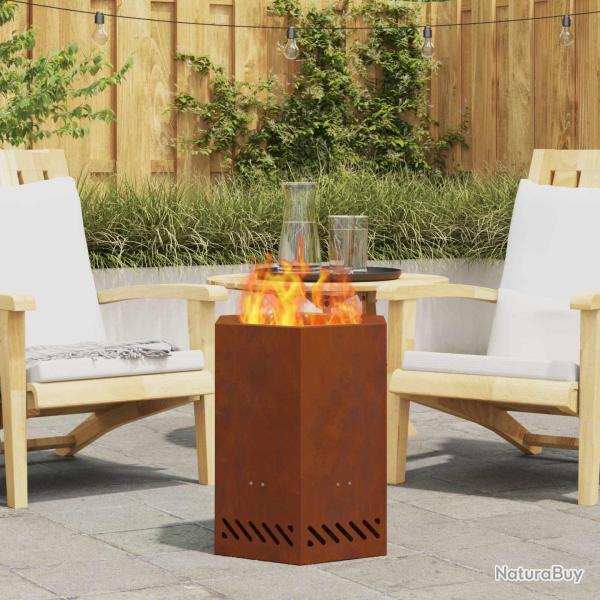 Bol de feu sans fum�e Rouill� 38 x 38 x 51 cm Acier patin�