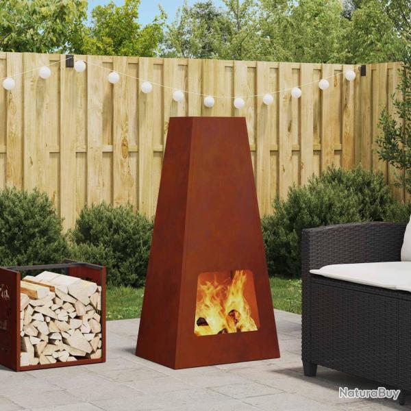 Brasero Rouill� 50 x 35 x 100 cm Acier patin�