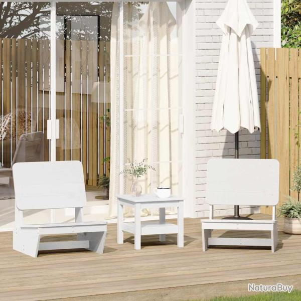Chaises de lot de 2 blanc 60x64x70,5 cm bois massif pin