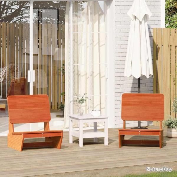 Chaises de lot de 2 cire marron 60x64x70,5 cm