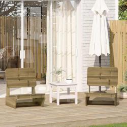Chaises de lot de 2 60x64x70,5 cm bois de pin impr&eacute;gn&eacute;