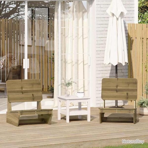 Chaises de lot de 2 60x64x70,5 cm bois de pin impr�gn�