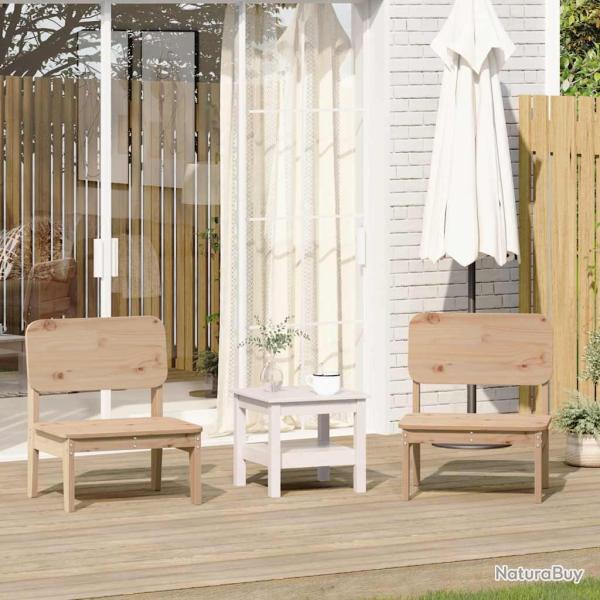 Chaises de lot de 2 60x52,5x72 cm bois massif de pin