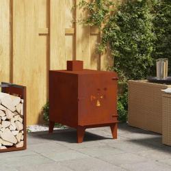 R&eacute;chaud de camping 35x50x60 cm acier corten