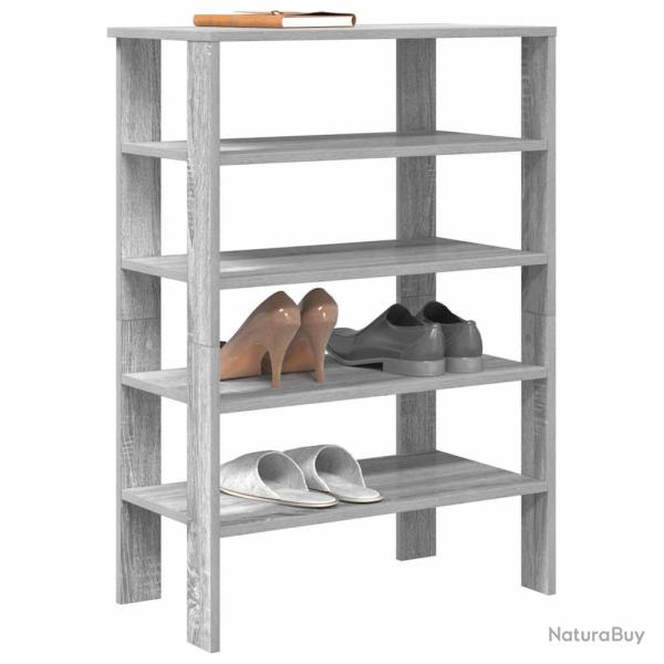 �tag�re � chaussures gris 61x32x87,5 cm bois ing�nierie