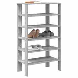 &Eacute;tag&egrave;re &agrave; chaussures gris 61x32x105 cm bois ing&eacute;nierie