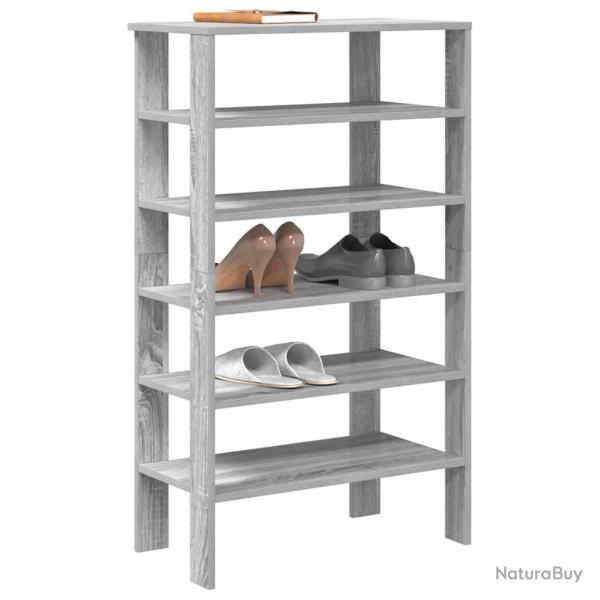 �tag�re � chaussures gris 61x32x105 cm bois ing�nierie