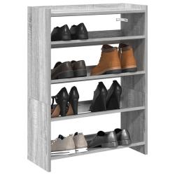 &Eacute;tag&egrave;re &agrave; chaussures gris 60x25x81 cm bois d'ing&eacute;nierie