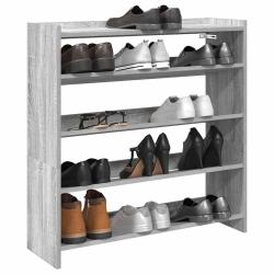 &Eacute;tag&egrave;re &agrave; chaussures gris 80x25x81 cm bois d'ing&eacute;nierie
