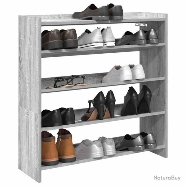 �tag�re � chaussures gris 80x25x81 cm bois d'ing�nierie