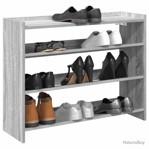 �tag�re � chaussures gris 80x25x62 cm bois d'ing�nierie