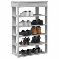 &Eacute;tag&egrave;re &agrave; chaussures gris 60x30x98 cm bois d'ing&eacute;nierie