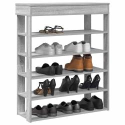 &Eacute;tag&egrave;re &agrave; chaussures gris 80x30x98 cm bois d'ing&eacute;nierie