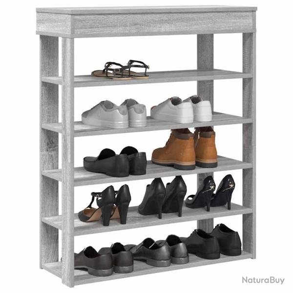 �tag�re � chaussures gris 80x30x98 cm bois d'ing�nierie