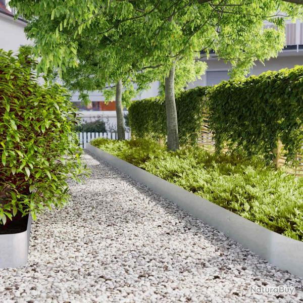 Bordure de Pelouse 10 pcs 20 x 103 cm Acier galvanis� Argent�