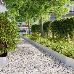 Bordure de Pelouse 30 pcs 20 x 103 cm Acier galvanis&eacute; Argent&eacute;