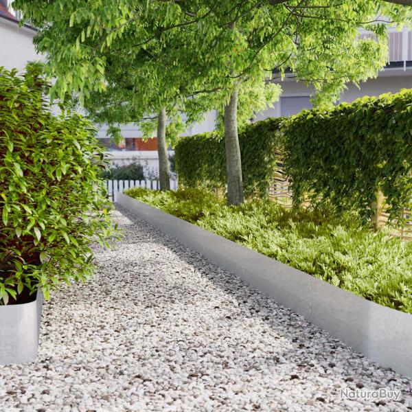 Bordure de Pelouse 10 pcs 25 x 103 cm Acier galvanis� Argent�