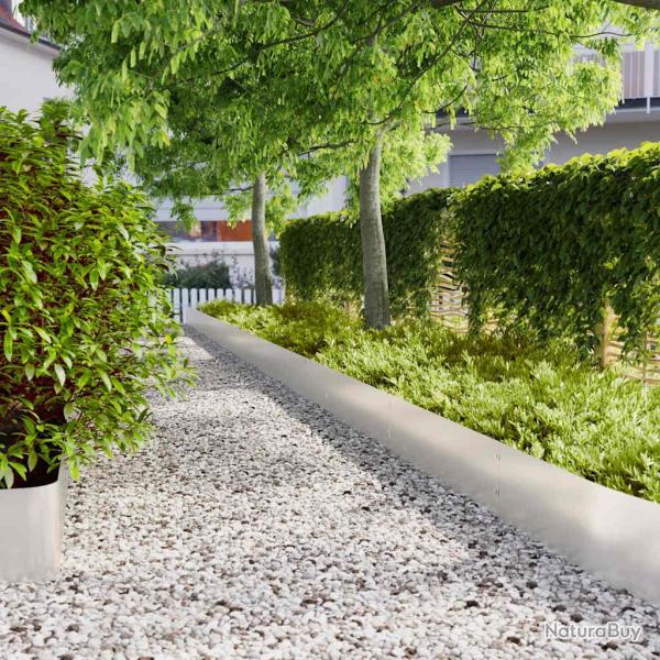Bordure de Pelouse 20 pcs 25 x 103 cm Acier inoxydable Argent�