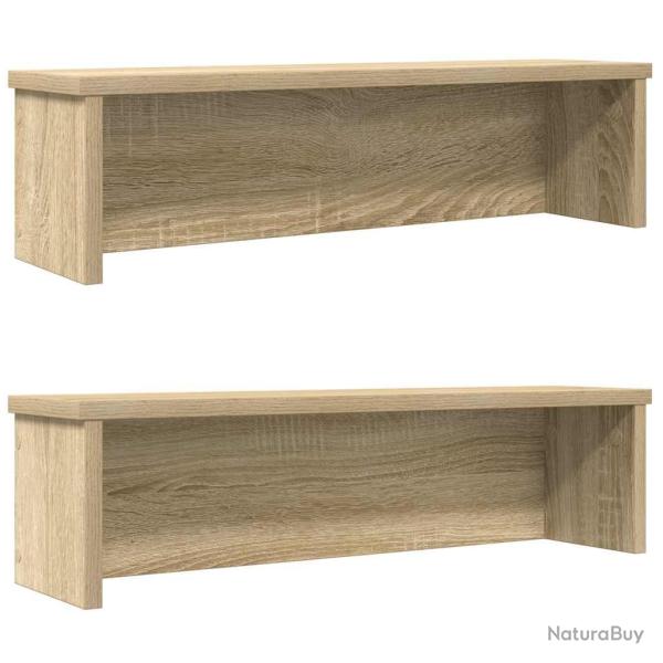 �tag�res de cuisine empilables 2 pcs ch�ne 50x15x16 cm