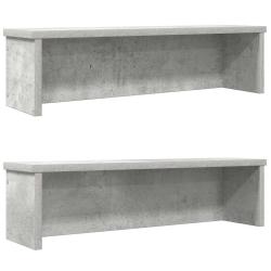 &Eacute;tag&egrave;res de cuisine empilables 2 pcs gris b&eacute;ton 50x15x16 cm