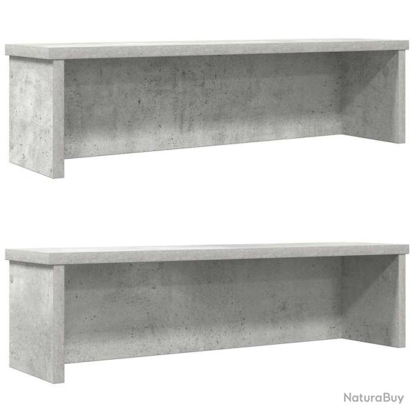�tag�res de cuisine empilables 2 pcs gris b�ton 50x15x16 cm