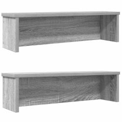 &Eacute;tag&egrave;res de cuisine empilables 2 pcs gris 50x15x16 cm