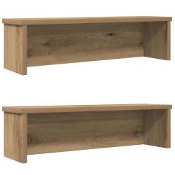 &Eacute;tag&egrave;res de cuisine empilables 2 pcs ch&ecirc;ne artisanal 50x15x16cm