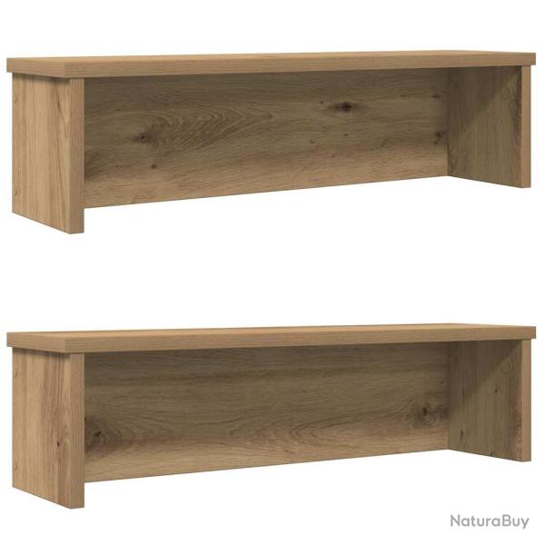 �tag�res de cuisine empilables 2 pcs ch�ne artisanal 50x15x16cm