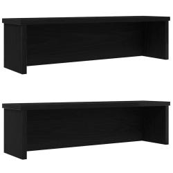 &Eacute;tag&egrave;res de cuisine empilables 2 pcs noir 60x15x16 cm