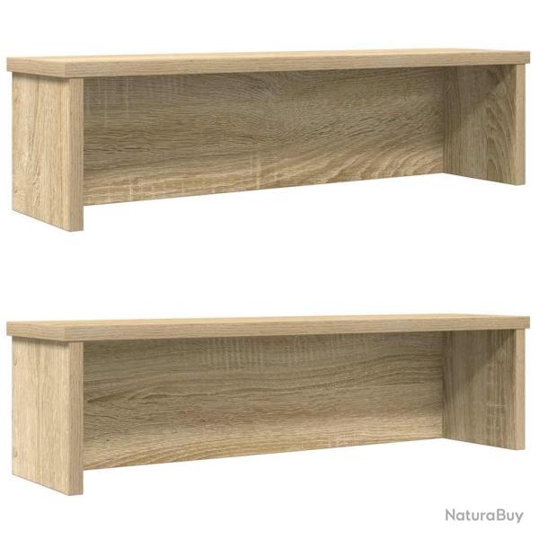�tag�res de cuisine empilables 2 pcs ch�ne 60x15x16 cm