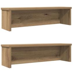 &Eacute;tag&egrave;res de cuisine empilables 2 pcs ch&ecirc;ne artisanal 60x15x16cm