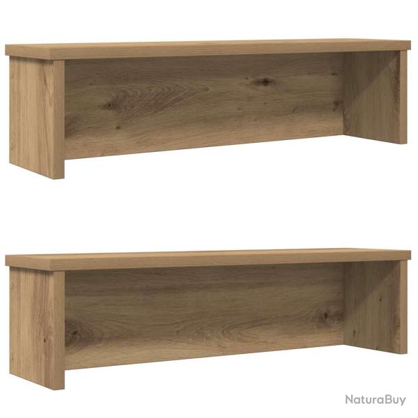 �tag�res de cuisine empilables 2 pcs ch�ne artisanal 60x15x16cm