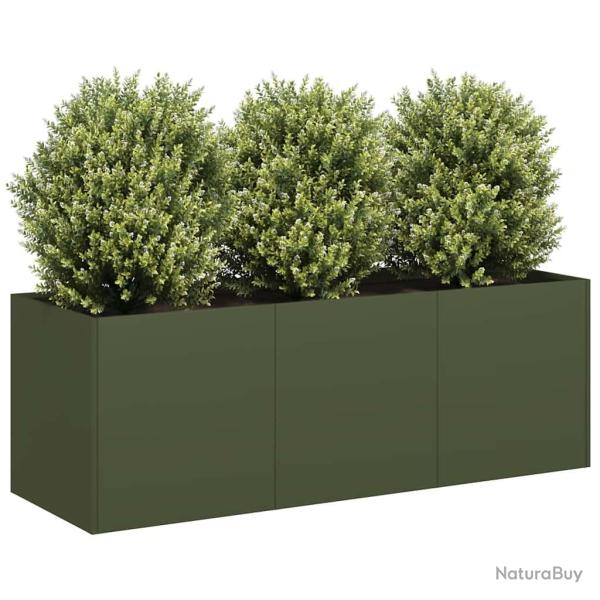 Jardini�re vert olive 120x40x40 cm acier lamin� � froid