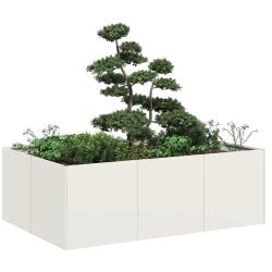 Jardini&egrave;re blanc 120x80x40 cm acier