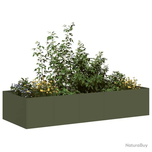 Jardini�re vert olive 200x80x40 cm acier
